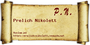 Prelich Nikolett névjegykártya